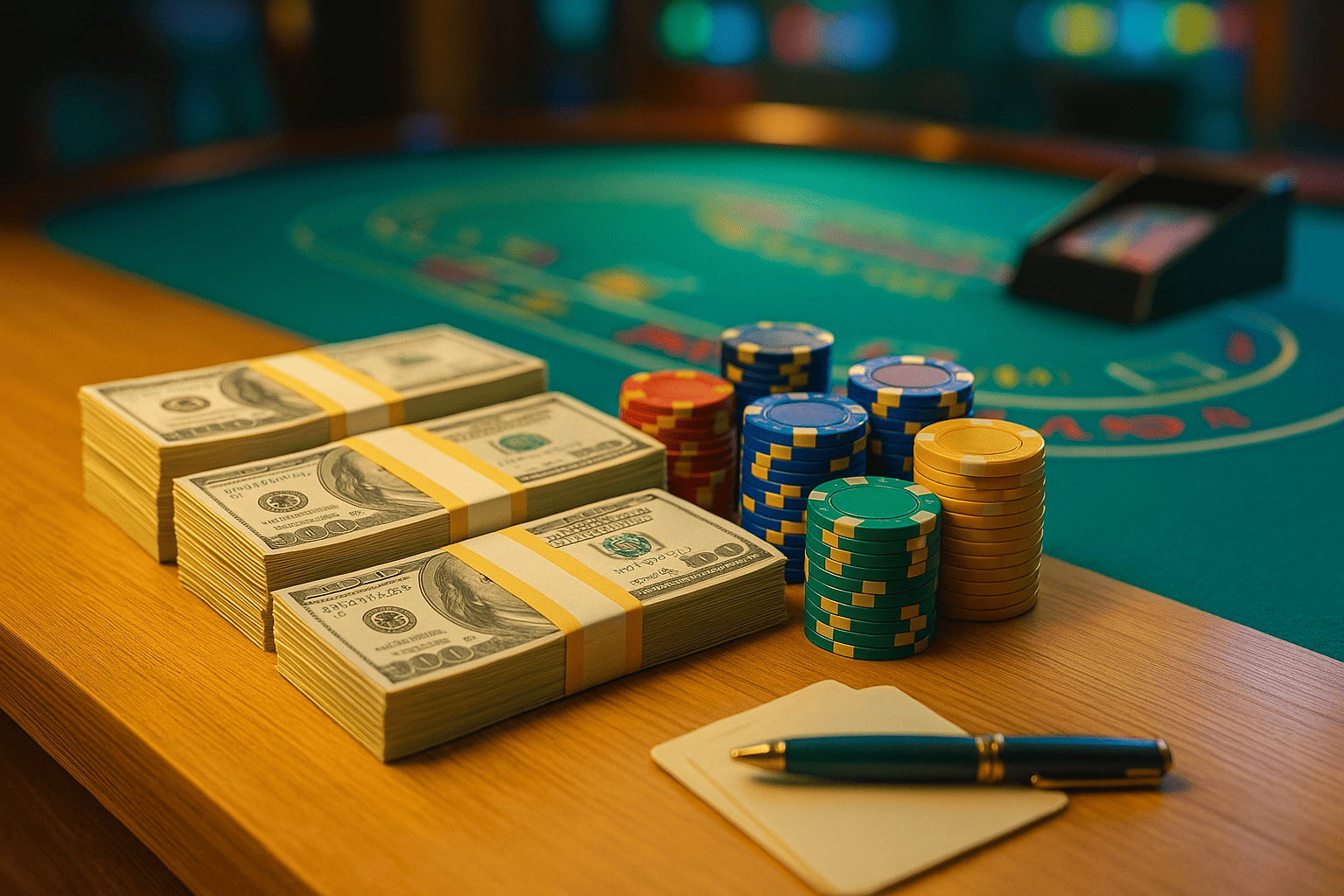 Cash and chips representing a pro player's income