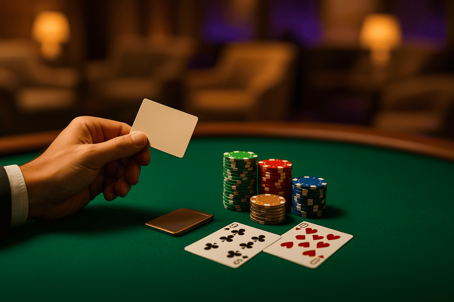 Casino rewards cards and blackjack chips