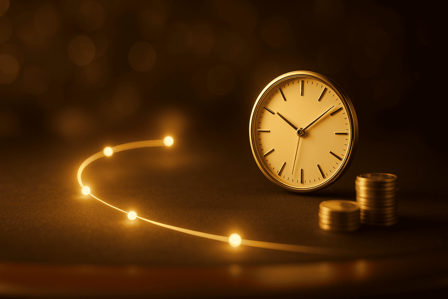 Clock and blackjack table representing the perfect hour challenge