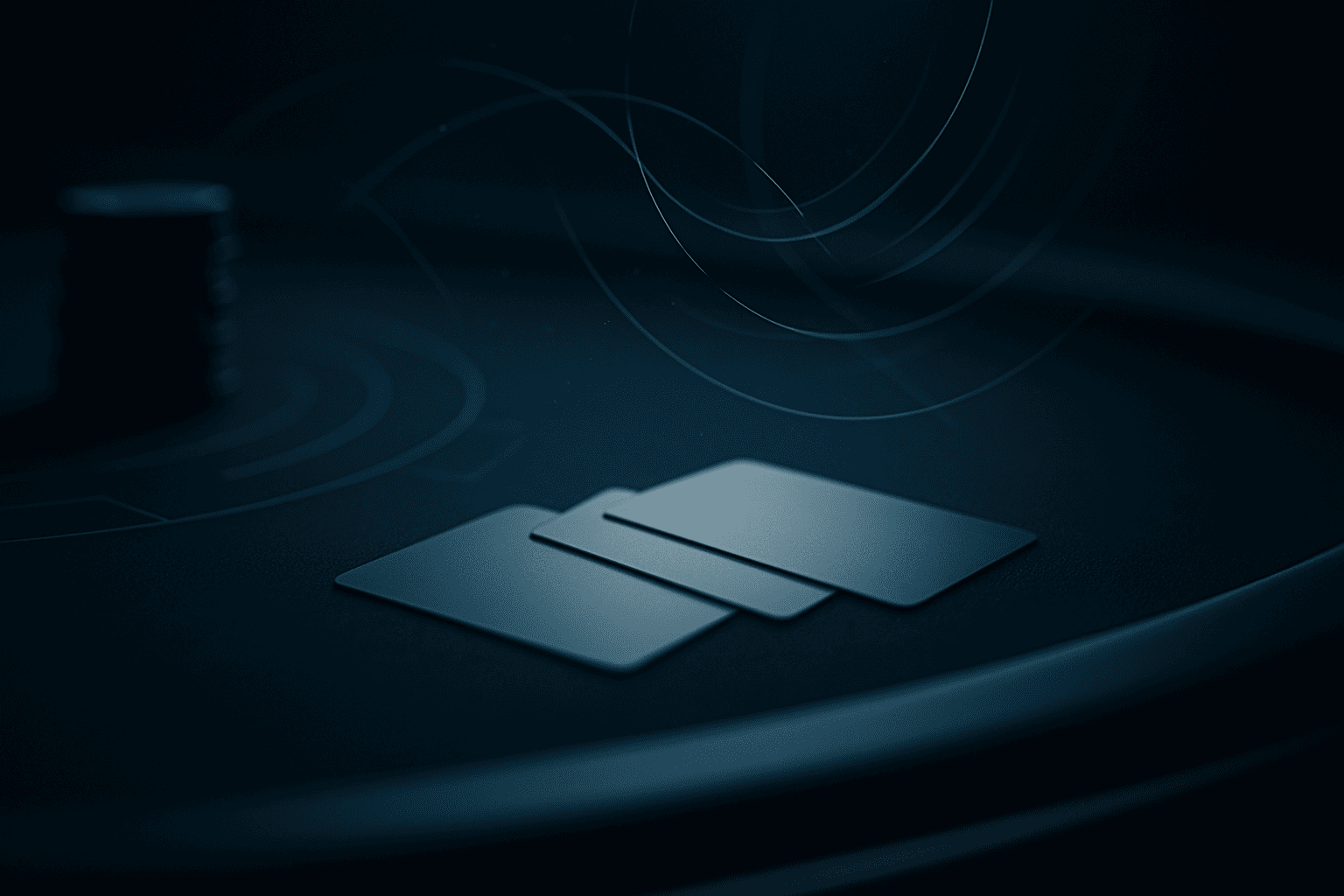 Cards and chips representing the Omega II system