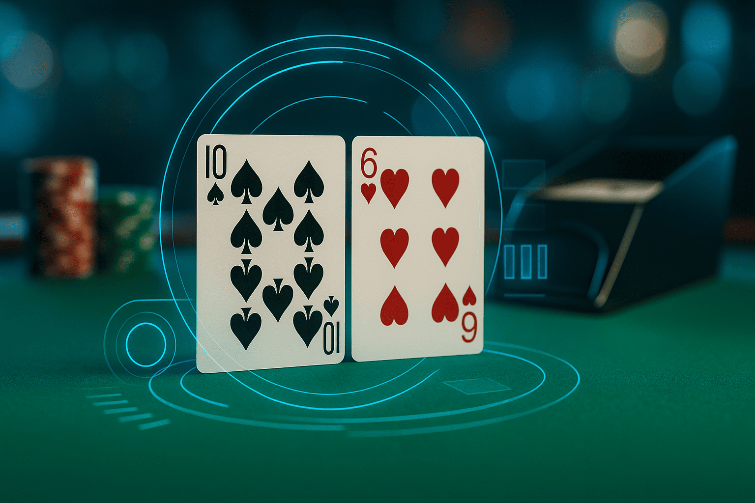 Card-counting overlay on top of an online blackjack table